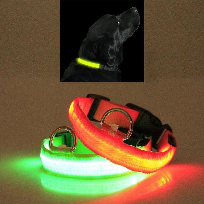 LED PET Safety Halo Style Collar for Dogs - Glow in the Dark Collar